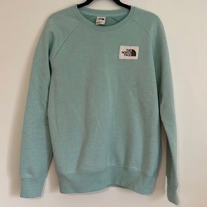 The North Face light blue crew neck sweatshirt